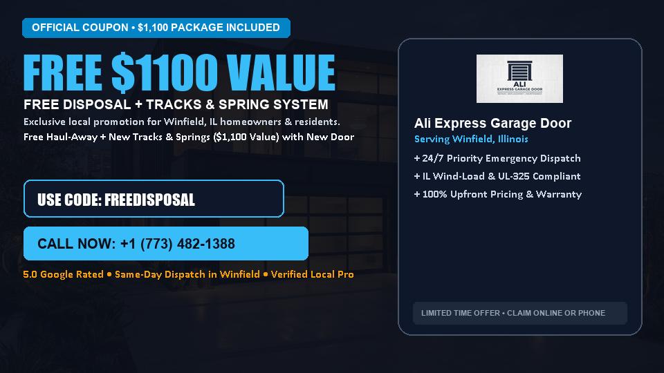 Ali Express Garage Door FREE Haul-Away & Heavy-Duty Tracks with New Door in Winfield, IL